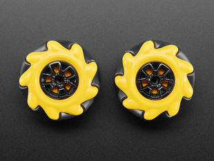 Top view of left and right mecanum wheels.
