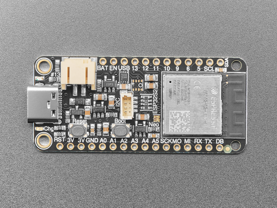 Top view of rectangular microcontroller.