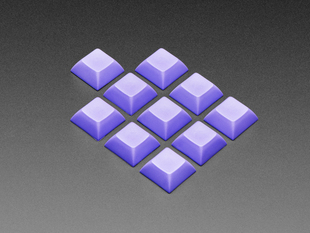 Grouped shot of 10 pack DSA color keycap purple  KIT