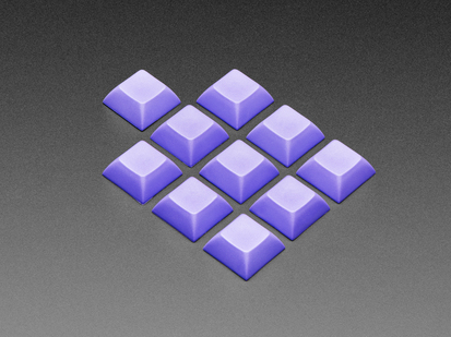 Grouped shot of 10 pack DSA color keycap purple  KIT