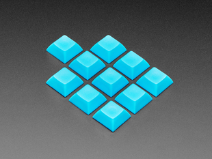 Grouped shot of 10 pack DSA color keycap Blue KIT