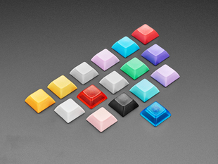 Array of many different colored keycaps
