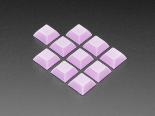 Grouped shot of 10 pack DSA color keycap Light Purple KIT