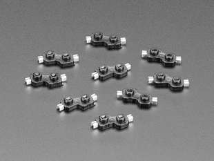 Angled shot of ten Choc switch sockets.