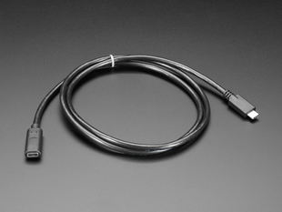 Angled shot of a USB Type C Extension Cable - 1 meter long.