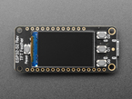 Overhead shot of rectangular microcontroller with a TFT display.