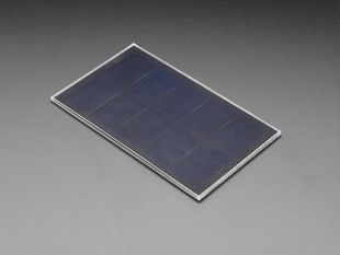 Angled shot of small solar panel.