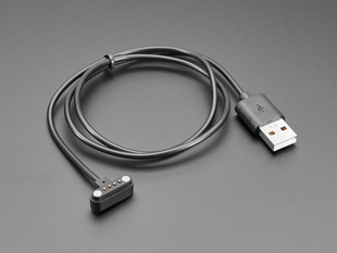 Angled shot of USB magnetic connector cable.