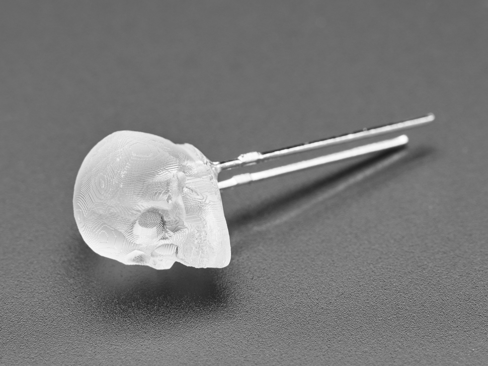 Single skull-shaped LED on its side
