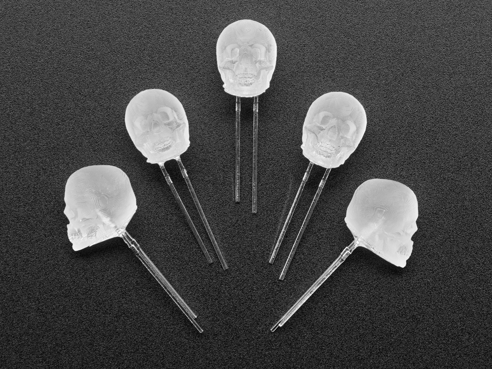 Five skull-shaped LEDs fanned out.