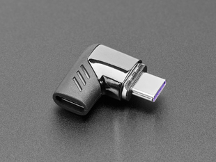 Angled shot of right angle USB-C adapter.