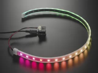 Video of a driver board lighting up an RGBW half-meter long LED strip.