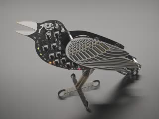 Video of a crow-shaped PCB kit.