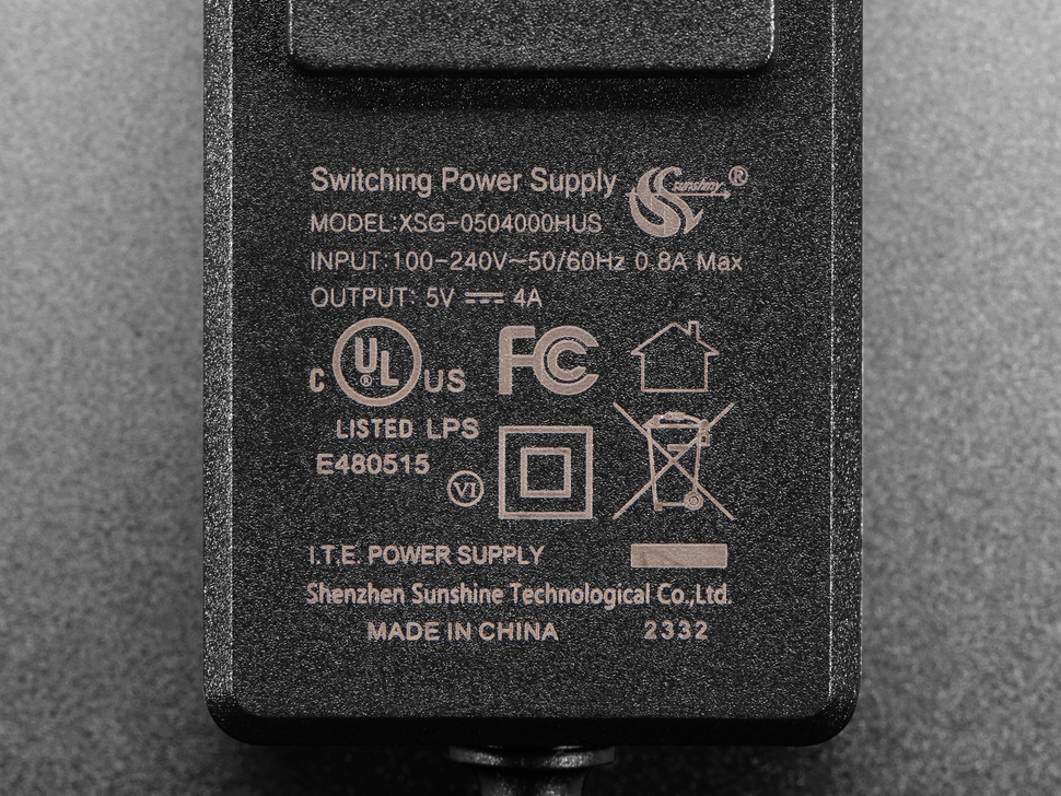 Detailed end of the power supply