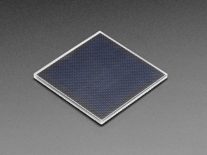 Angled shot of small, square solar panel.