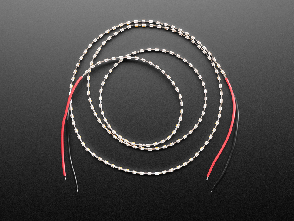 Top Down Shot of the Single Color LED Strip Double-Sided 12V 3000K - 1 meter