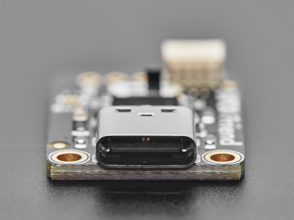 Close-up of USB-C connector on board.