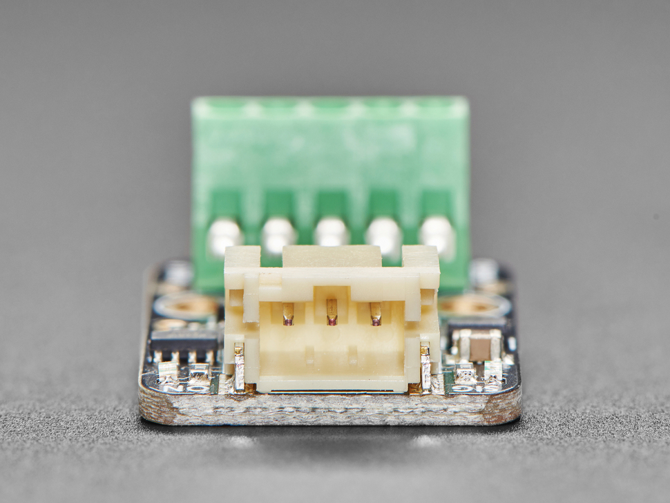 Close-up of tan JST-PH connector on board.