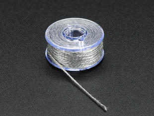 Spool of Stainless Thin Conductive Yarn / Thick Conductive Thread - 30 ft