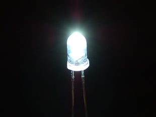 Single LED lit up bright white