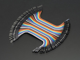 Angled shot of Premium Female/Male 'Extension' Jumper Wires - 40 x 3 (75mm)