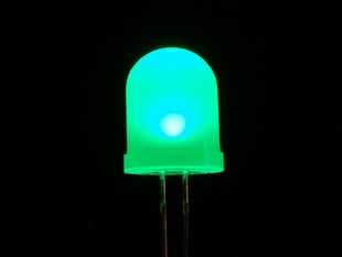 Single large LED lit up green