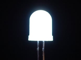Single large LED lit up white