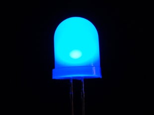 Single large LED lit up blue