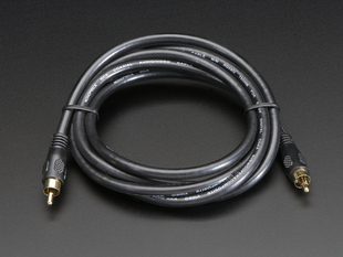Angled shot of a RCA (Composite Video, Audio) Cable 6 feet.
