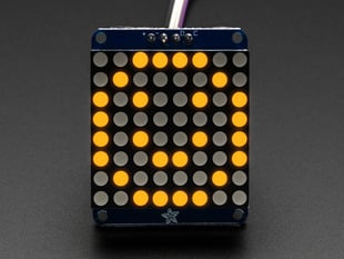 Adafruit Mini 8x8 LED matrix w/I2C Backpack- Yellow.