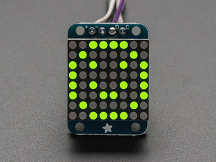 Adafruit Mini 8x8 LED matrix w/I2C Backpack- Yellow-Green.