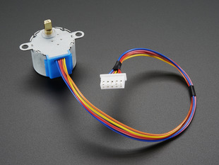 Angled shot of a Small Reduction Stepper Motor. 