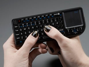 Miniature Wireless USB Keyboard with Touchpad, keyboard in use