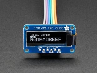 Monochrome 0.91" I2C OLED module with white text