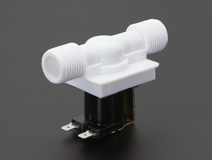 Plastic Solenoid Valve with two threaded inlets and solenoid with two contacts