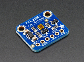 Isometric shot of a TSL2561 light sensor breakout board PCB